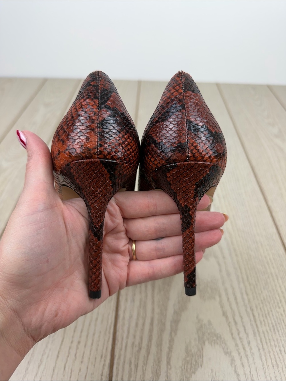 Katy Perry The Revival Pointed Toe Pump 8.5M Nutshell Multi Snake Python $98 - Picture 6 of 8